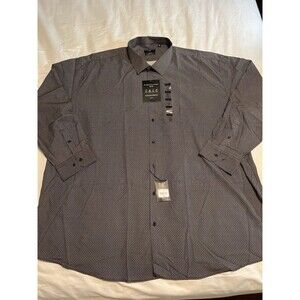 NWT Shaquille O’Neal Black And White Geo Print Button Down 4XL